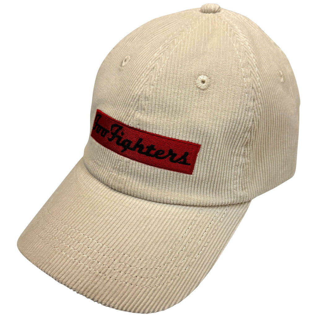 Foo Fighters Unisex Baseball Cap: TCATS Logo Ribbon Corduroy (Natural)
