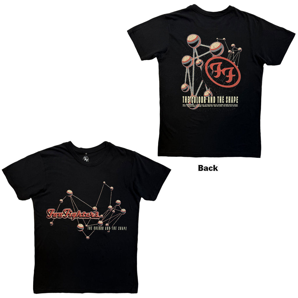 Foo Fighters Unisex Premium Carbon T-Shirt: The Colour & The Shape (Black) (Back Print)