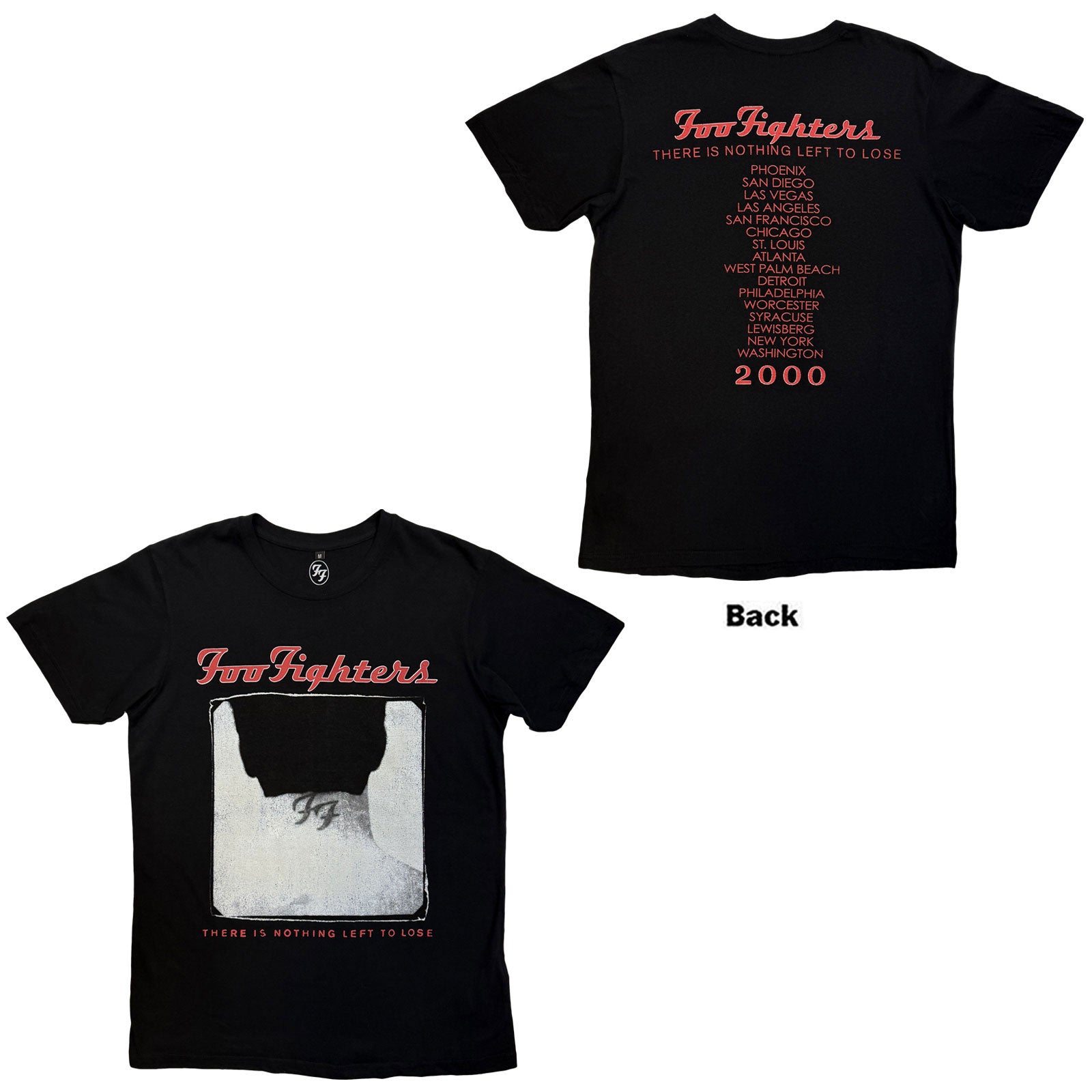 Foo Fighters Unisex Premium Carbon T-Shirt: Nothing Left To Lose Tour (Black) (Back Print)