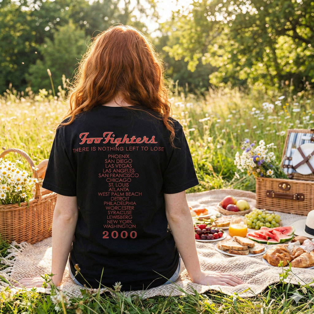 Foo Fighters Unisex Premium Carbon T-Shirt: Nothing Left To Lose Tour (Black) (Back Print)