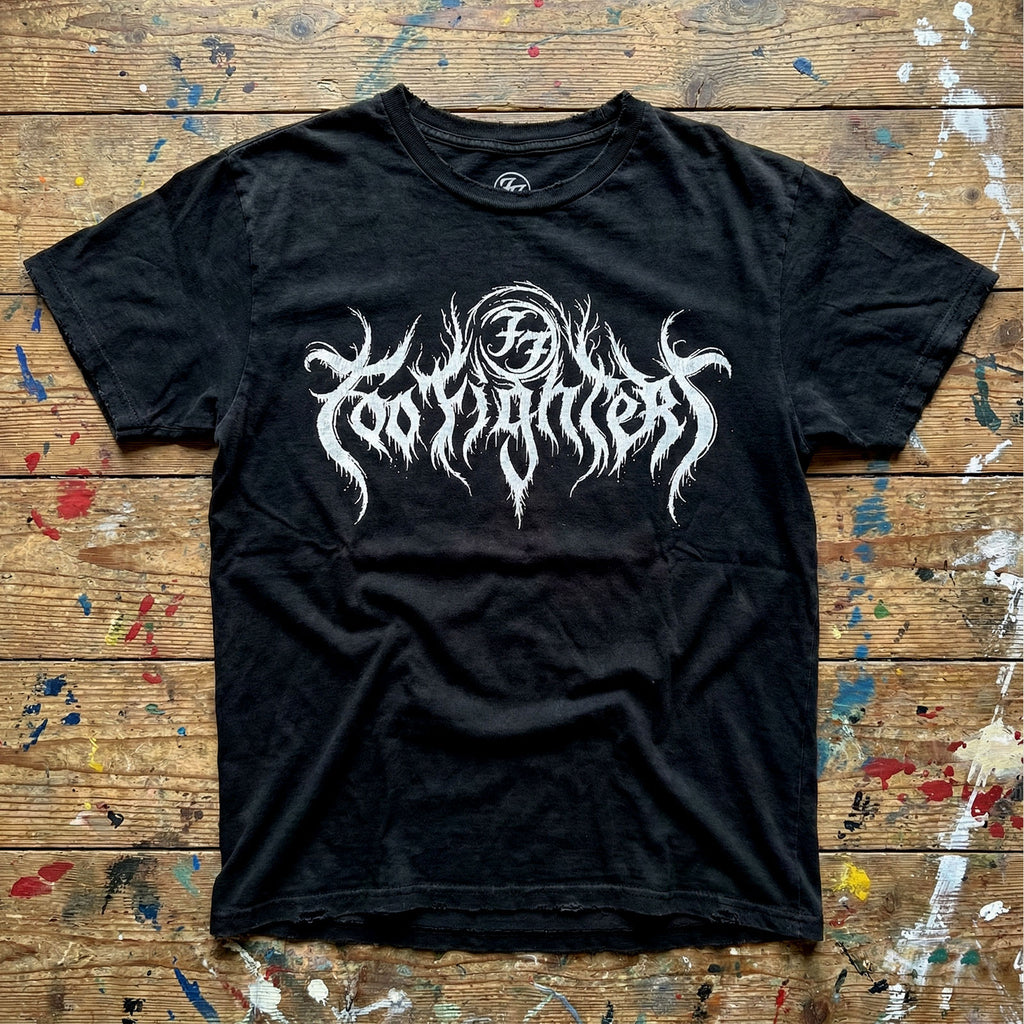 Foo Fighters Unisex Premium Carbon T-Shirt: Metal Logo (Black)