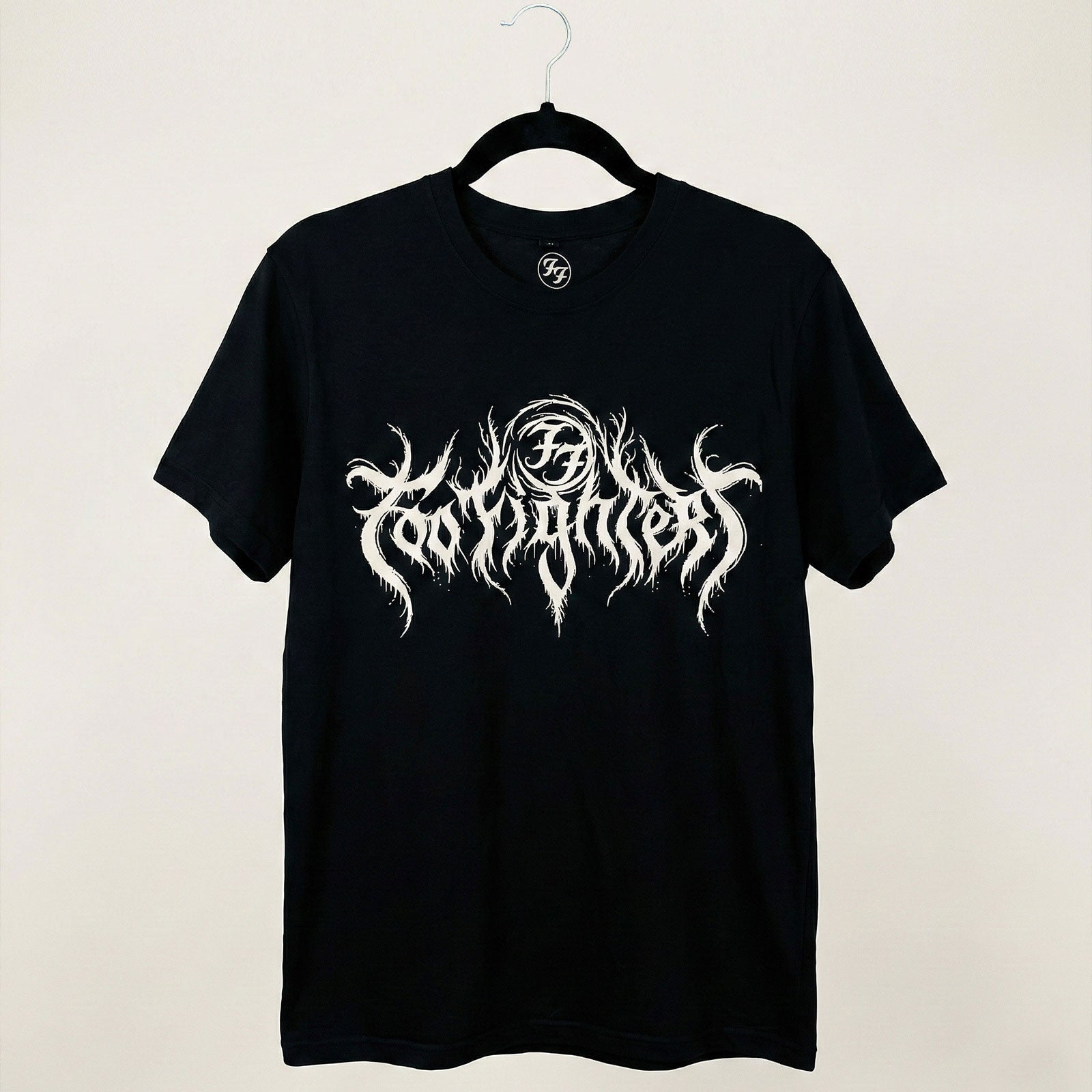 Foo Fighters Unisex Premium Carbon T-Shirt: Metal Logo (Black)