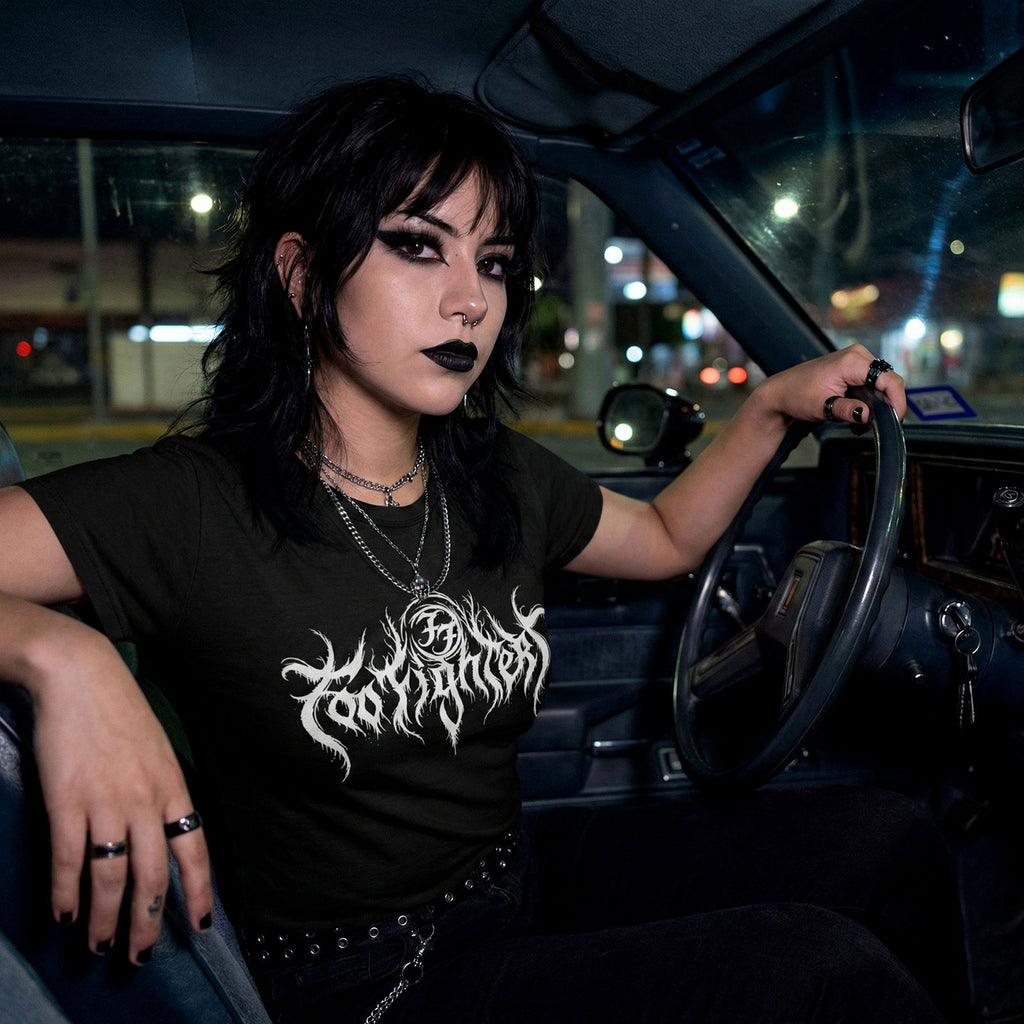 Foo Fighters Unisex Premium Carbon T-Shirt: Metal Logo (Black)
