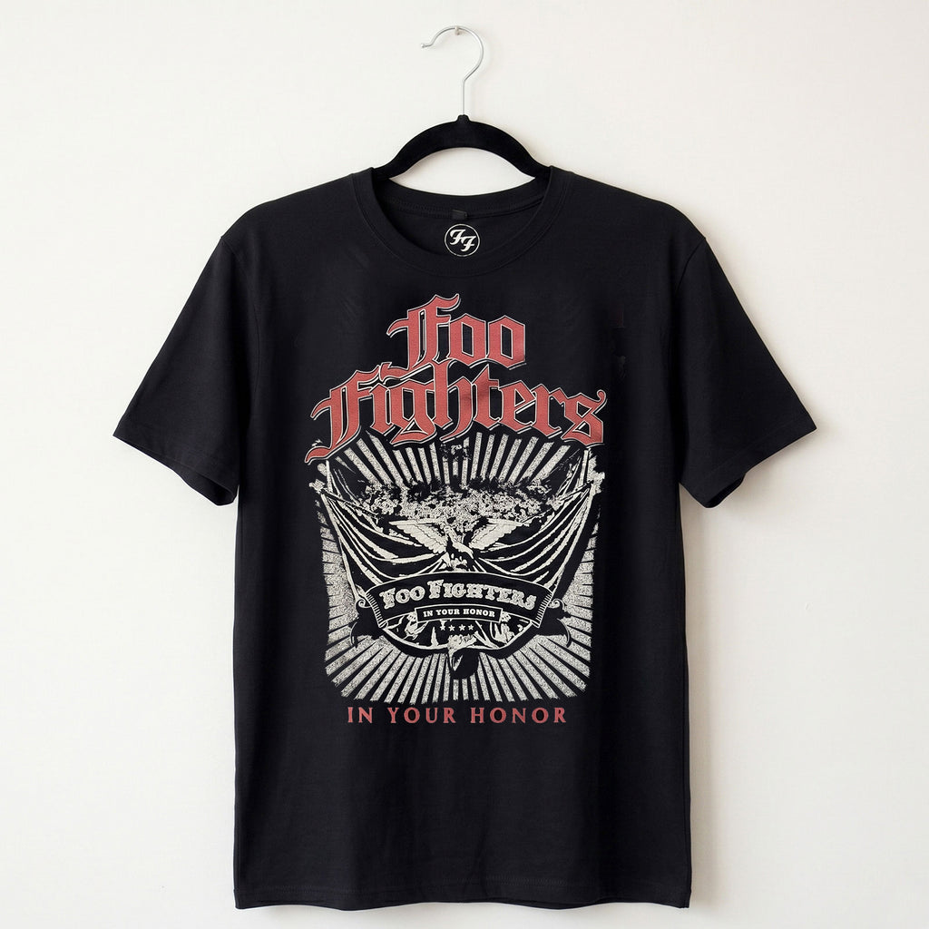 Foo Fighters Unisex Premium Carbon T-Shirt: In Your Honour (Black) (Back Print)
