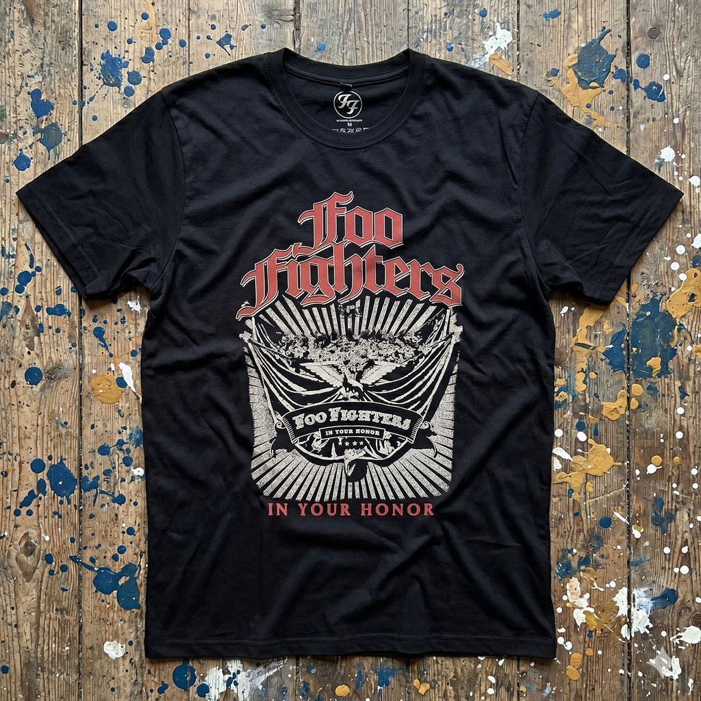 Foo Fighters Unisex Premium Carbon T-Shirt: In Your Honour (Black) (Back Print)