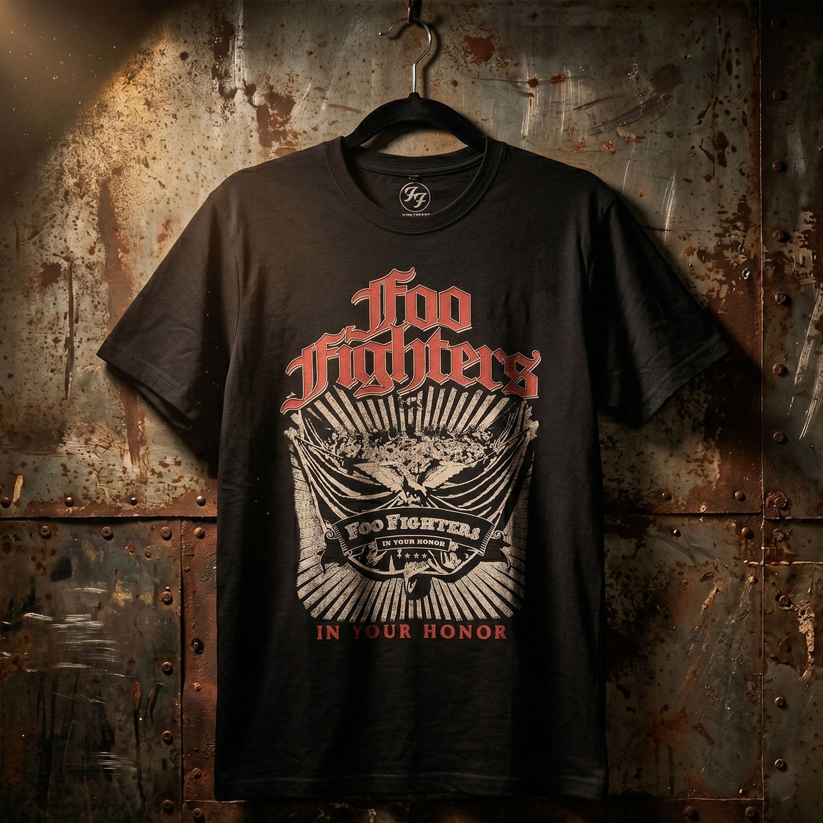 Foo Fighters Unisex Premium Carbon T-Shirt: In Your Honour (Black) (Back Print)