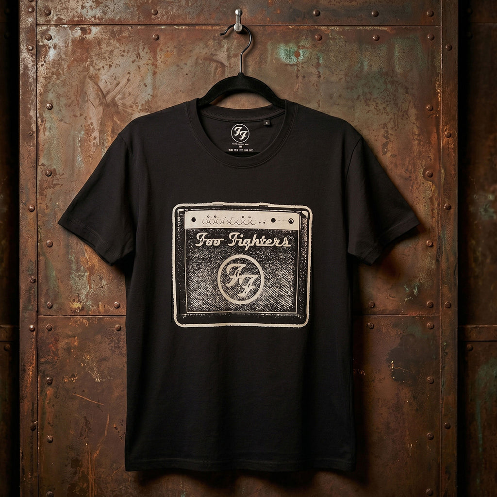 Foo Fighters Unisex Premium Carbon T-Shirt: Amp (Black)