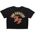 Foo Fighters Ladies Crop Top: Retro Rock Emblem (Black)