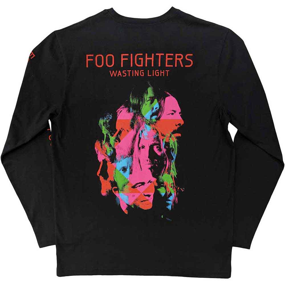 Foo Fighters Unisex Long Sleeve T-Shirt: Wasting Light (Black) (Back & Sleeve Print)