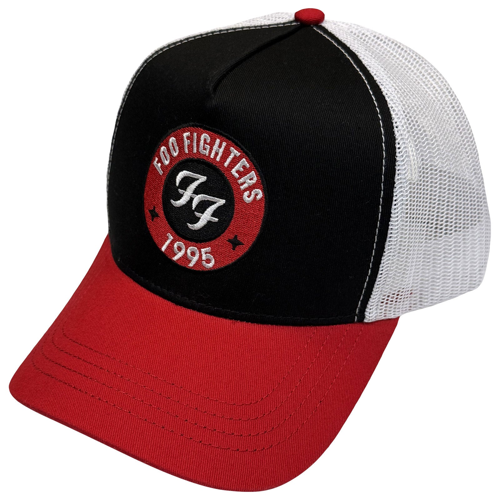 Foo Fighters Unisex Mesh Back Cap: 1995 Emblem (Black, Red & White)