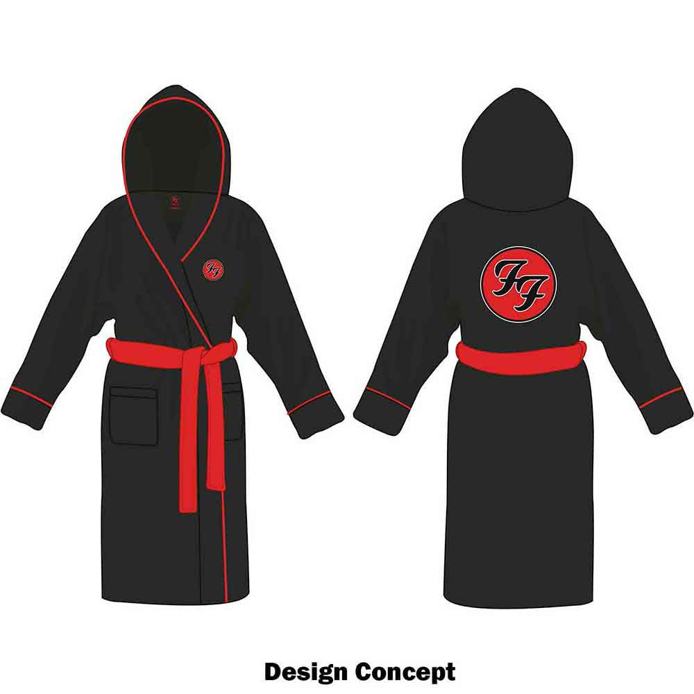 Foo Fighters Unisex Bathrobe: FF Logo (Black) (Back Print)