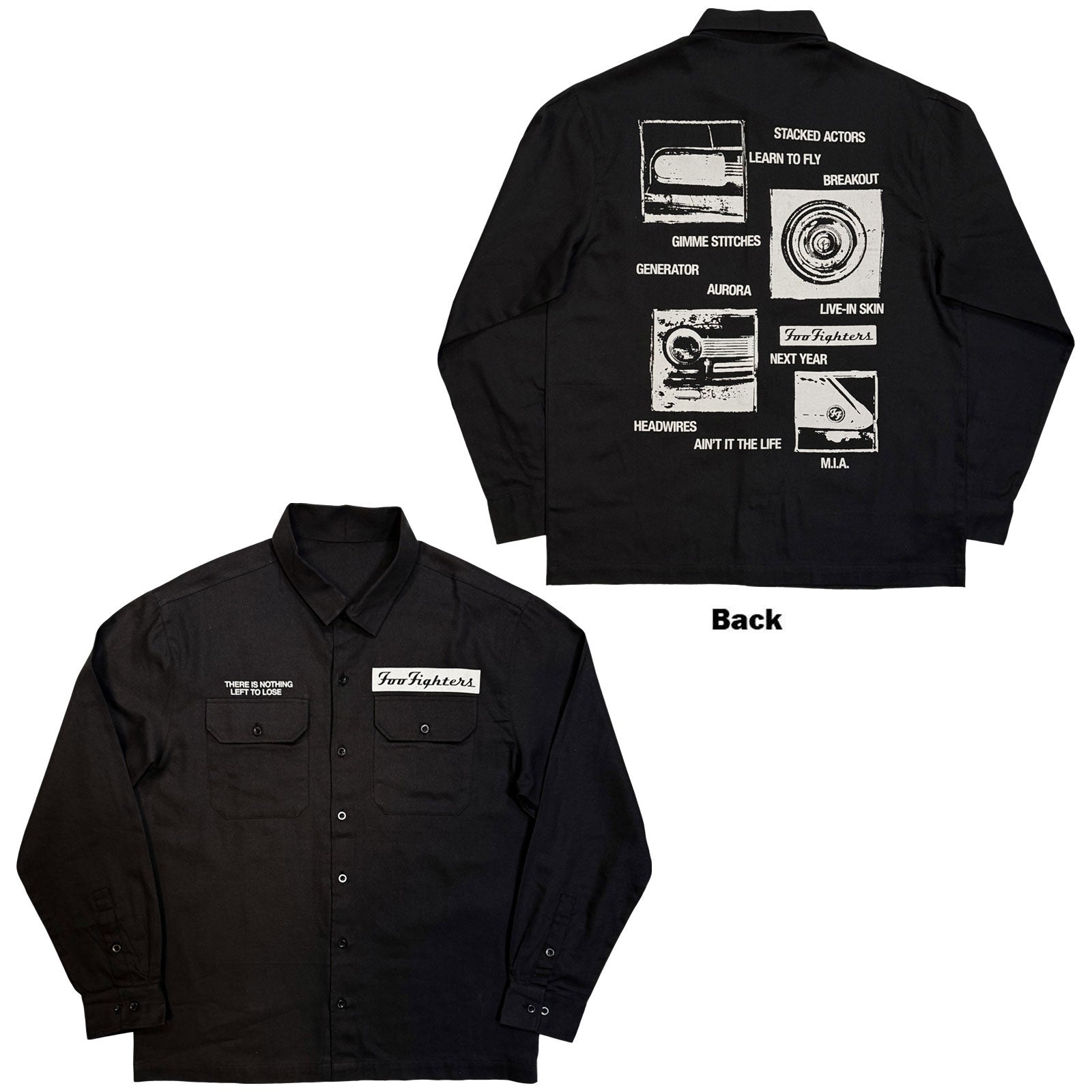 Foo Fighters Unisex Casual Shirt: Nothing Left To Lose Mono (Black) (Back Print)