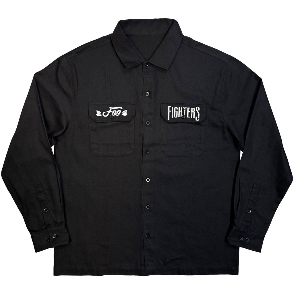 Foo Fighters Unisex Casual Shirt: Text Logo (Black)