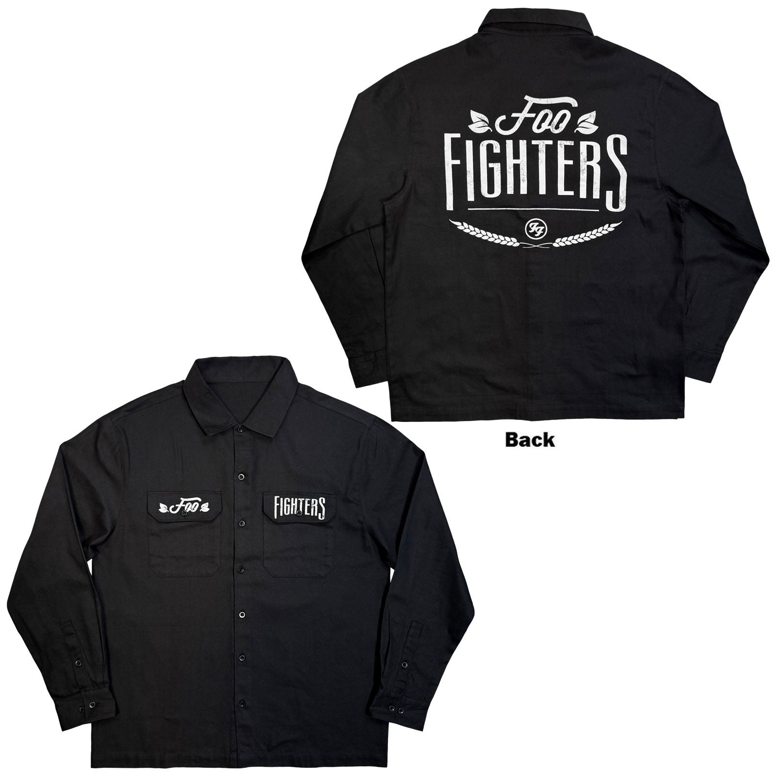Foo Fighters Unisex Casual Shirt: Text Logo (Black)