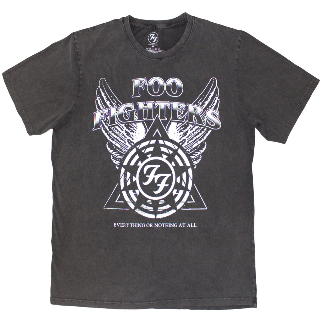 Foo Fighters Unisex Stone Wash T-Shirt: EONAA Logo (Charcoal Grey)
