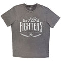 Foo Fighters Unisex Stone Wash T-Shirt: Warped Logo (Grey)
