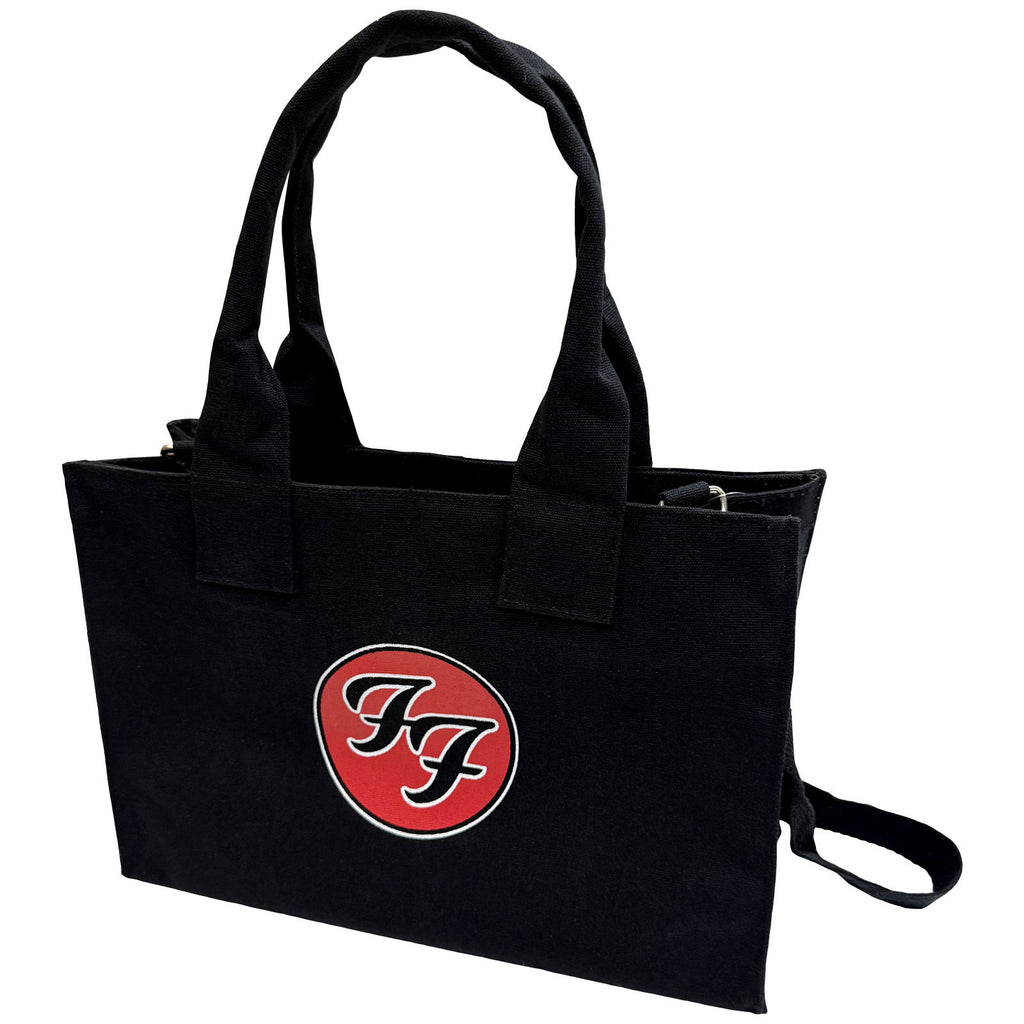 Foo Fighters Cotton Tote Bag: FF Logo (Black) (Back Print)
