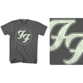 Foo Fighters Unisex T-Shirt: Gold FF Logo (Charcoal Grey)