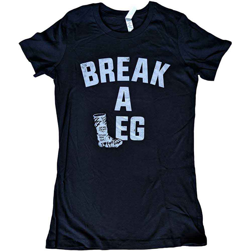 Foo Fighters Ladies T-Shirt: Break A Leg (Black) (Back Print & Ex-Tour)