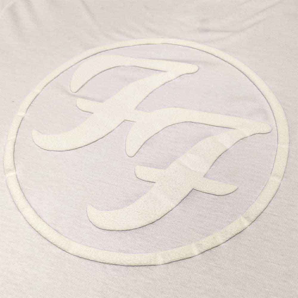 Foo Fighters Unisex T-Shirt: FF Logo (White) (Hi-Build)