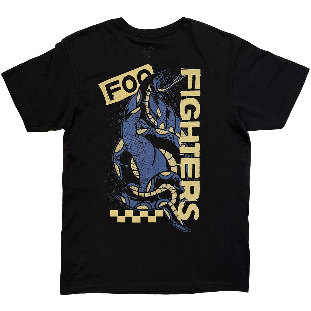 Foo Fighters Unisex T-Shirt: Snake (Black) (Back Print)