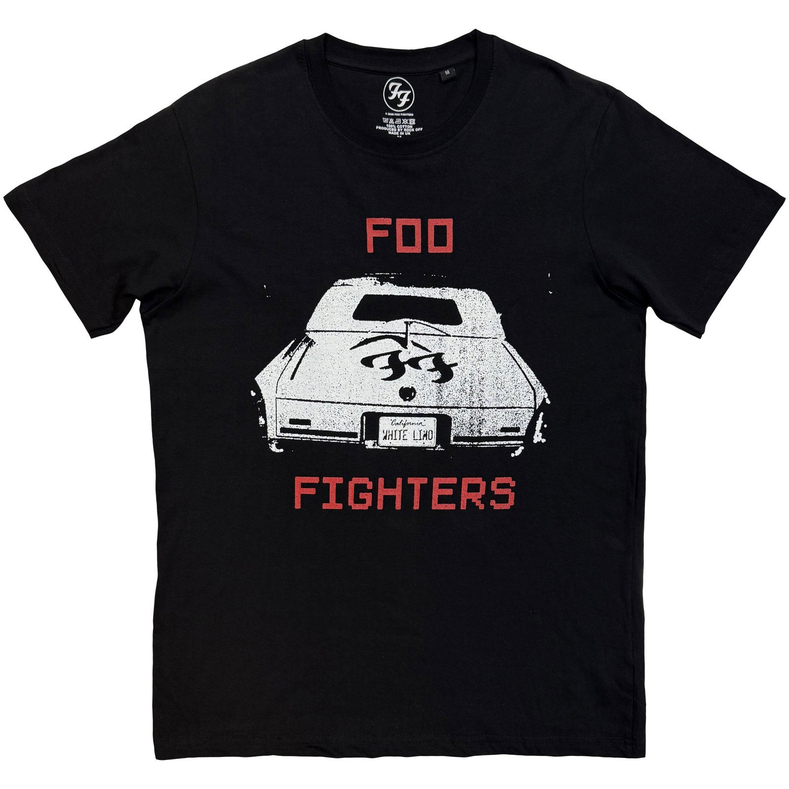 Foo Fighters Unisex T-Shirt: White Limo (Black)