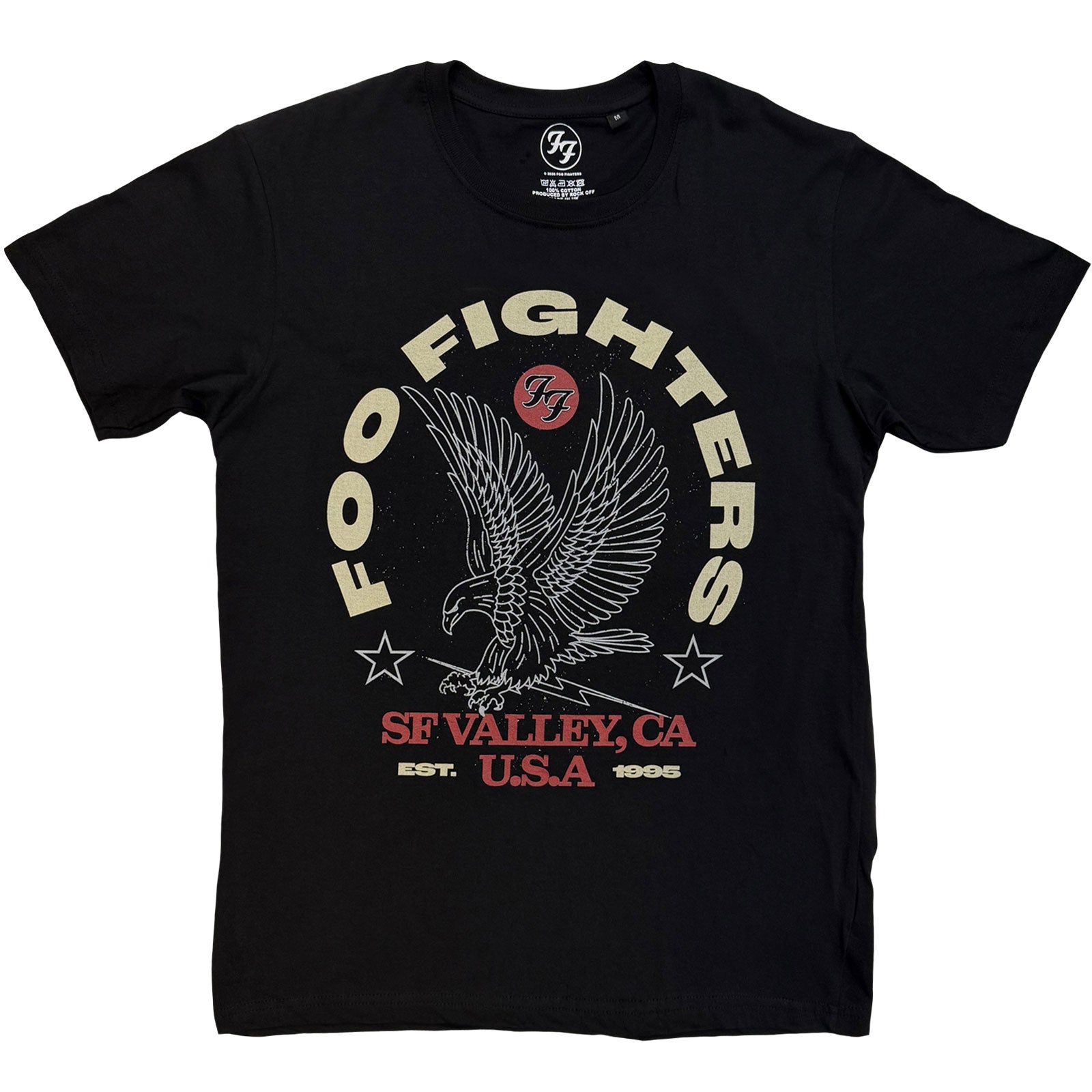 Foo Fighters Unisex T-Shirt: Eagle USA (Black)