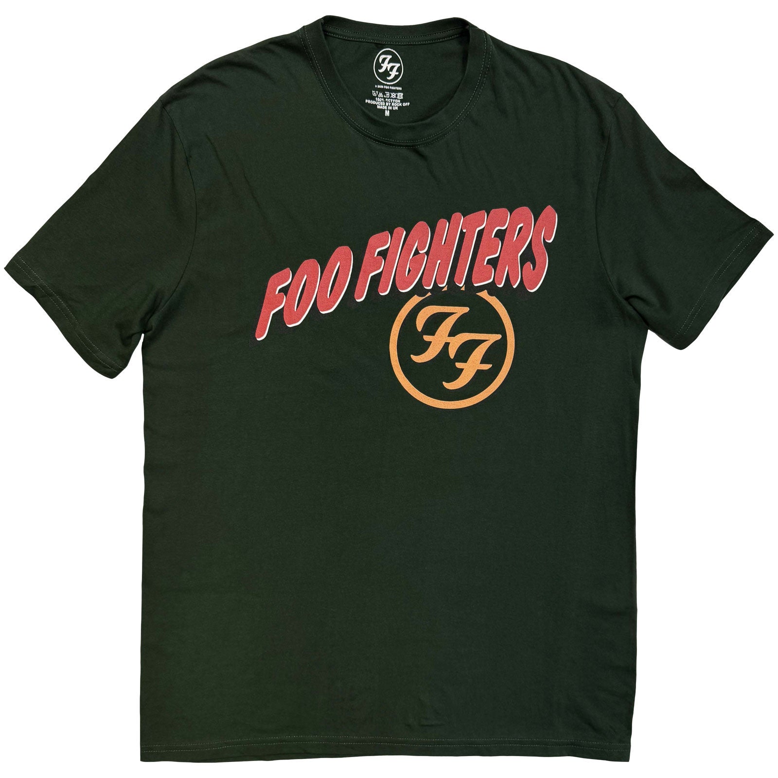 Foo Fighters Unisex T-Shirt: Exhausted (Green) (Back Print)