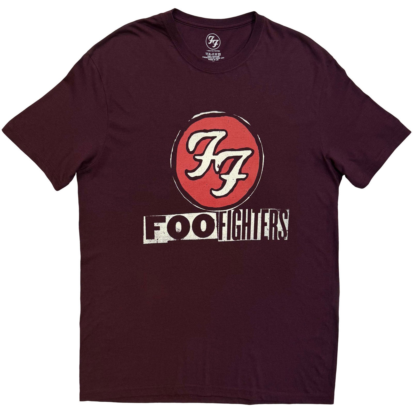 Foo Fighters Unisex T-Shirt: Albums Symbols (Maroon Red) (Back Print)