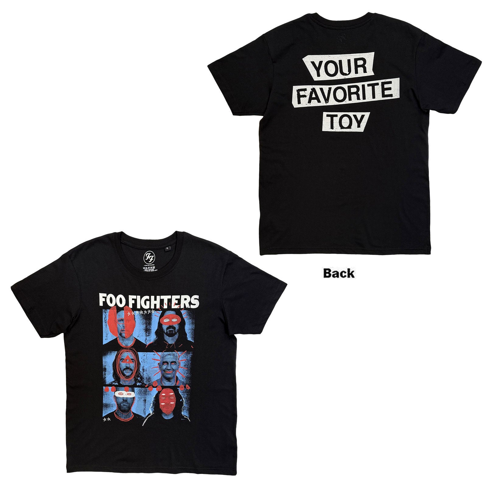 Foo Fighters Unisex T-Shirt: Your Favourite Toy (Black) (Back Print)