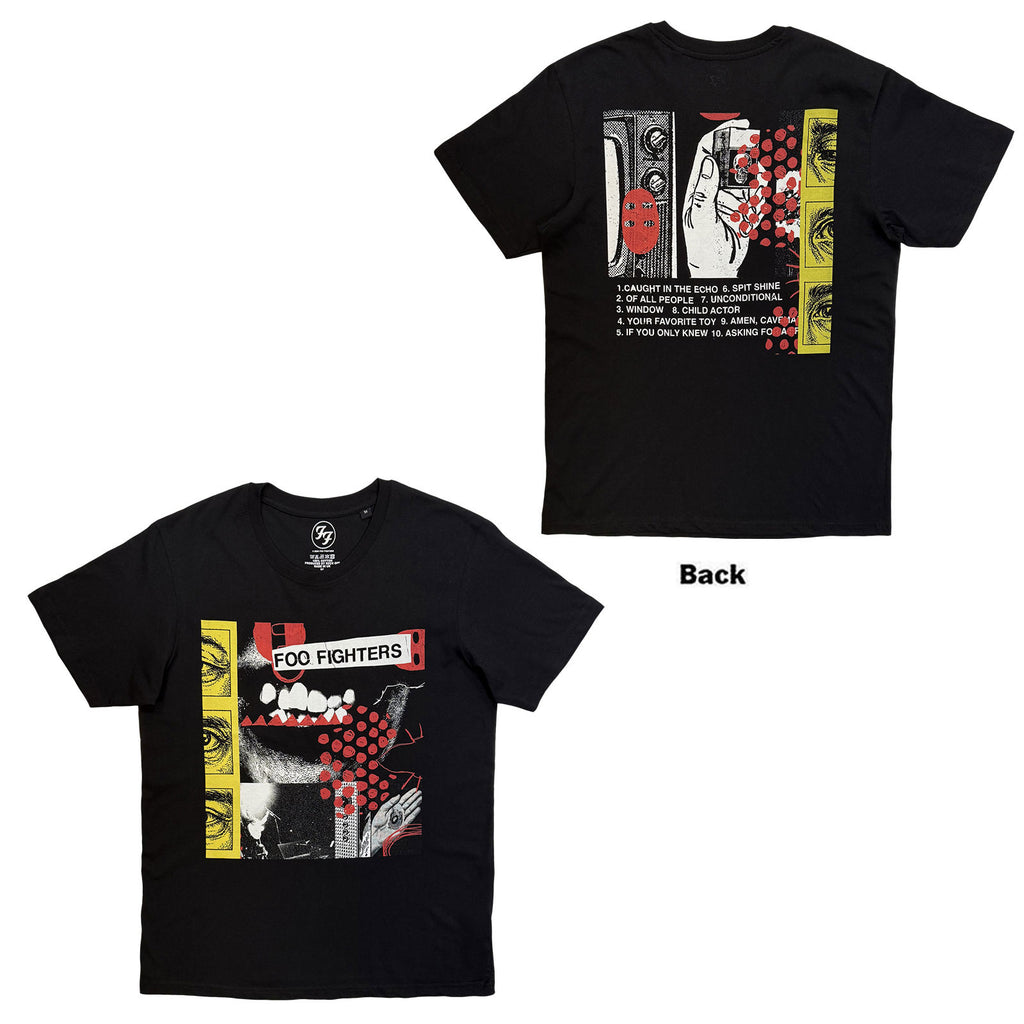 Foo Fighters Unisex T-Shirt: Your Favourite Toy Album Tracklist (Black) (Back Print)