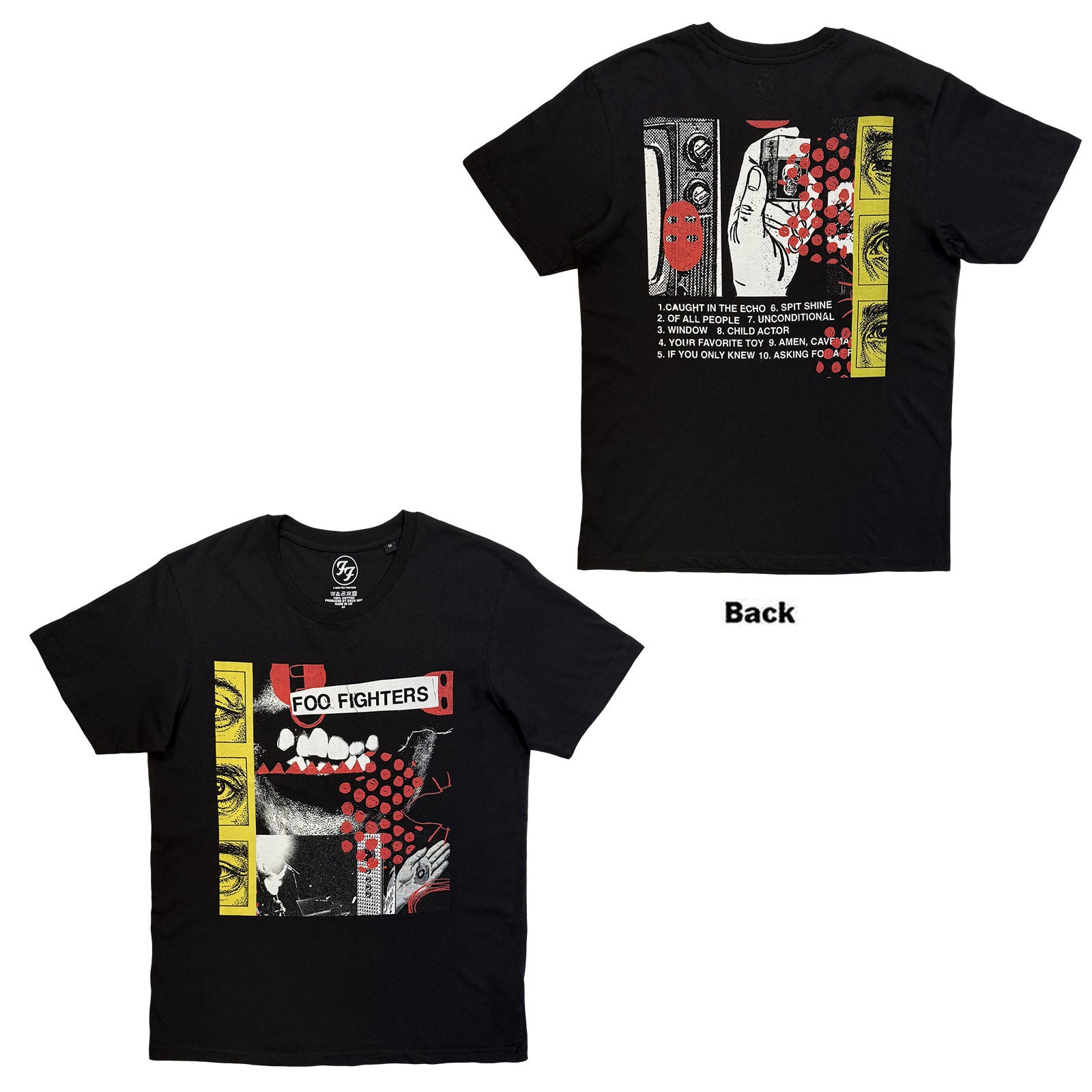 Foo Fighters Unisex T-Shirt: Your Favourite Toy Album Tracklist (Black) (Back Print)