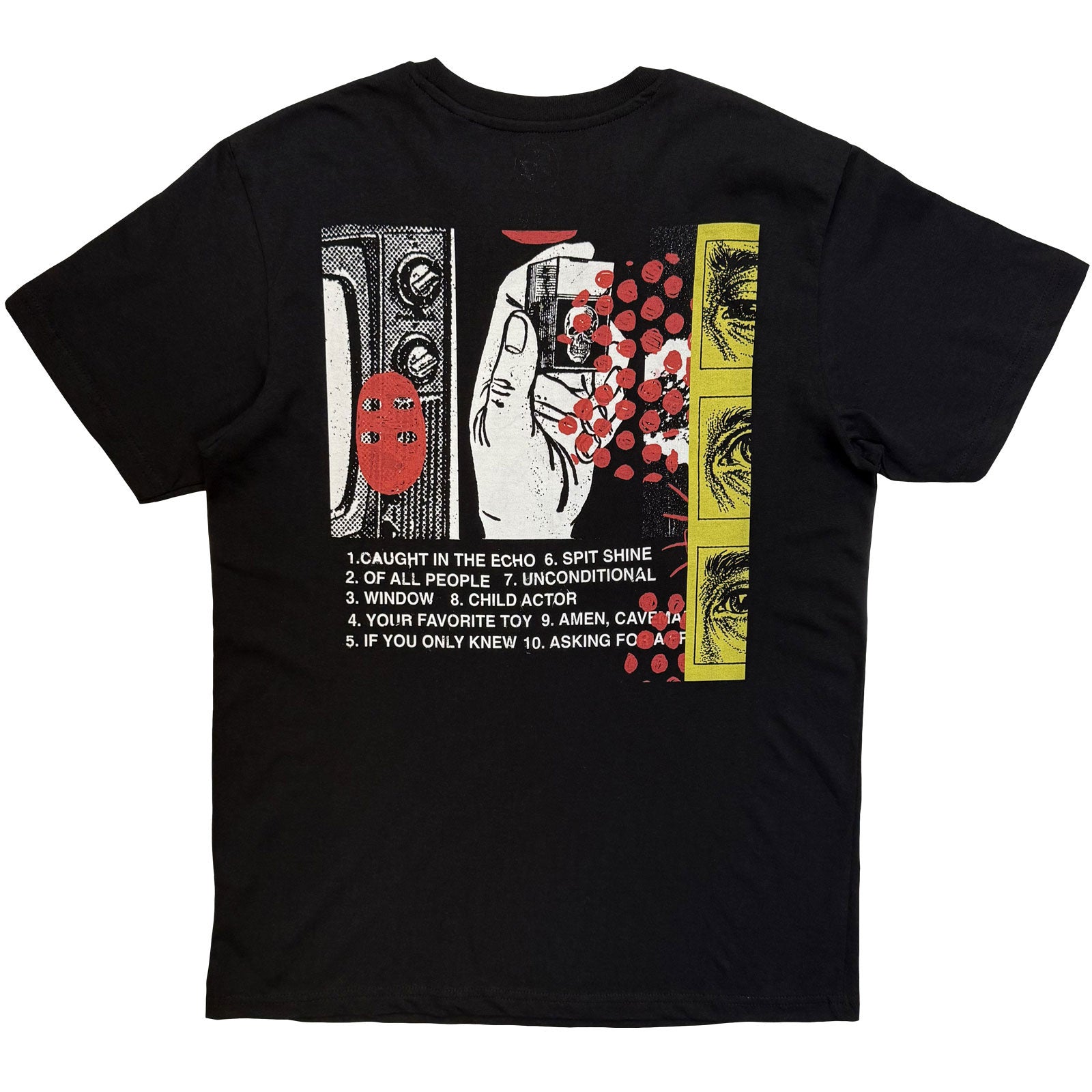 Foo Fighters Unisex T-Shirt: Your Favourite Toy Album Tracklist (Black) (Back Print)