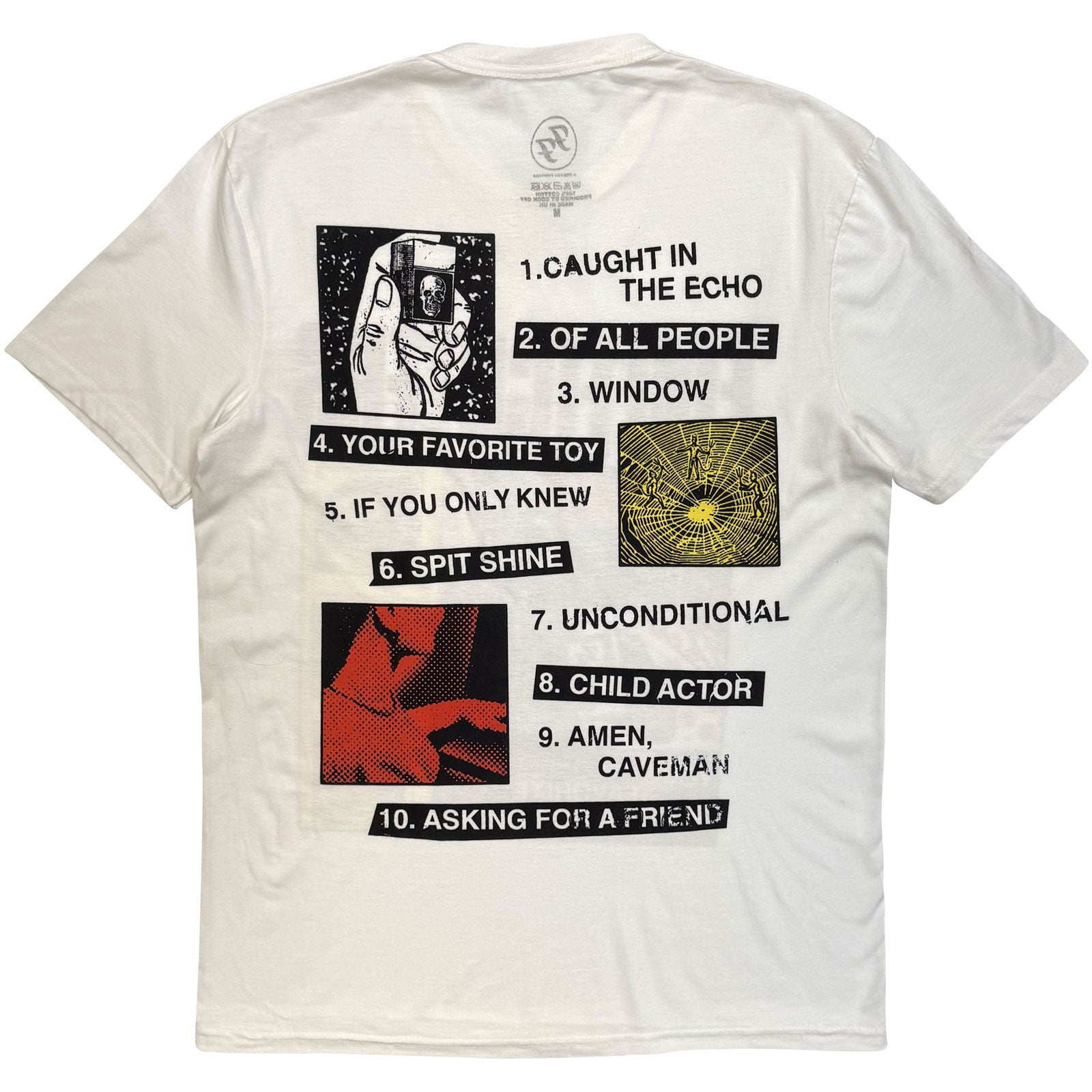 Foo Fighters Unisex T-Shirt: Your Favourite Toy Tracklist (White) (Back Print)