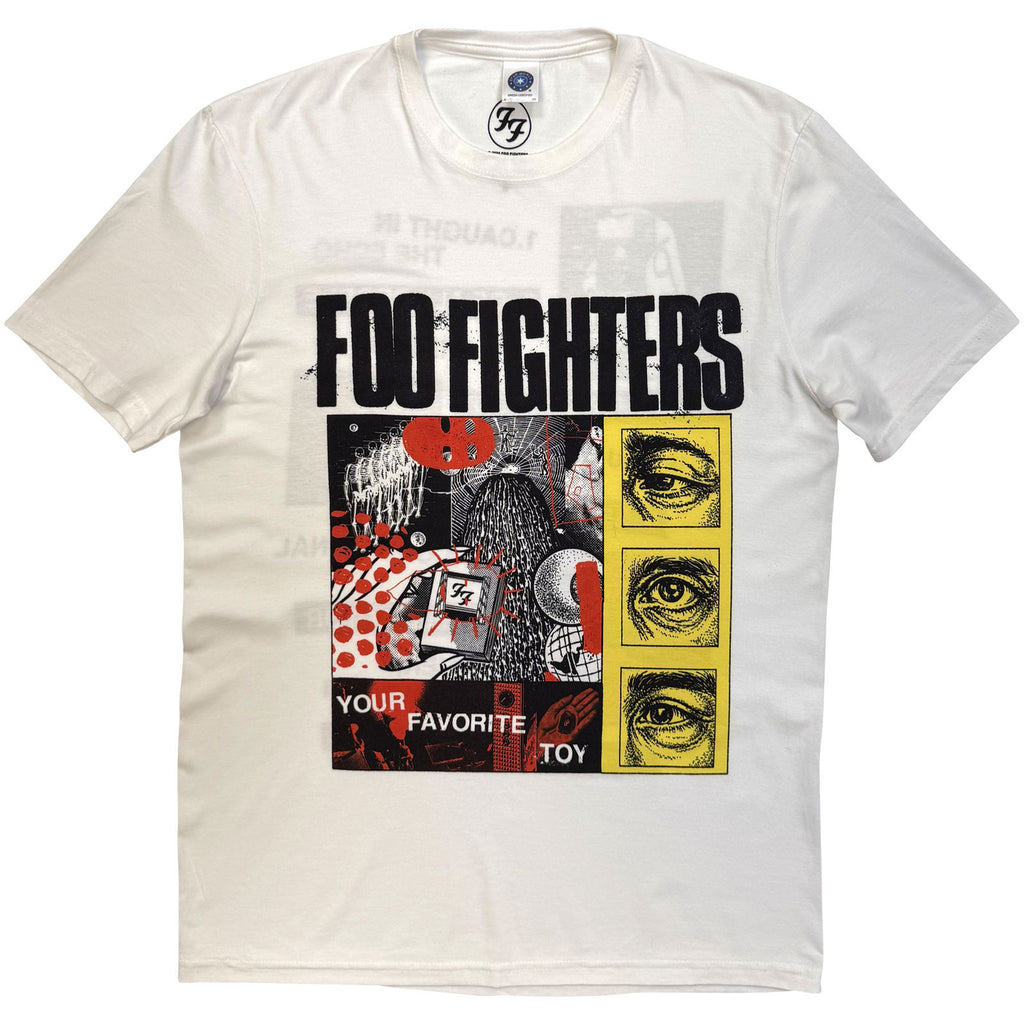 Foo Fighters Unisex T-Shirt: Your Favourite Toy Tracklist (White) (Back Print)