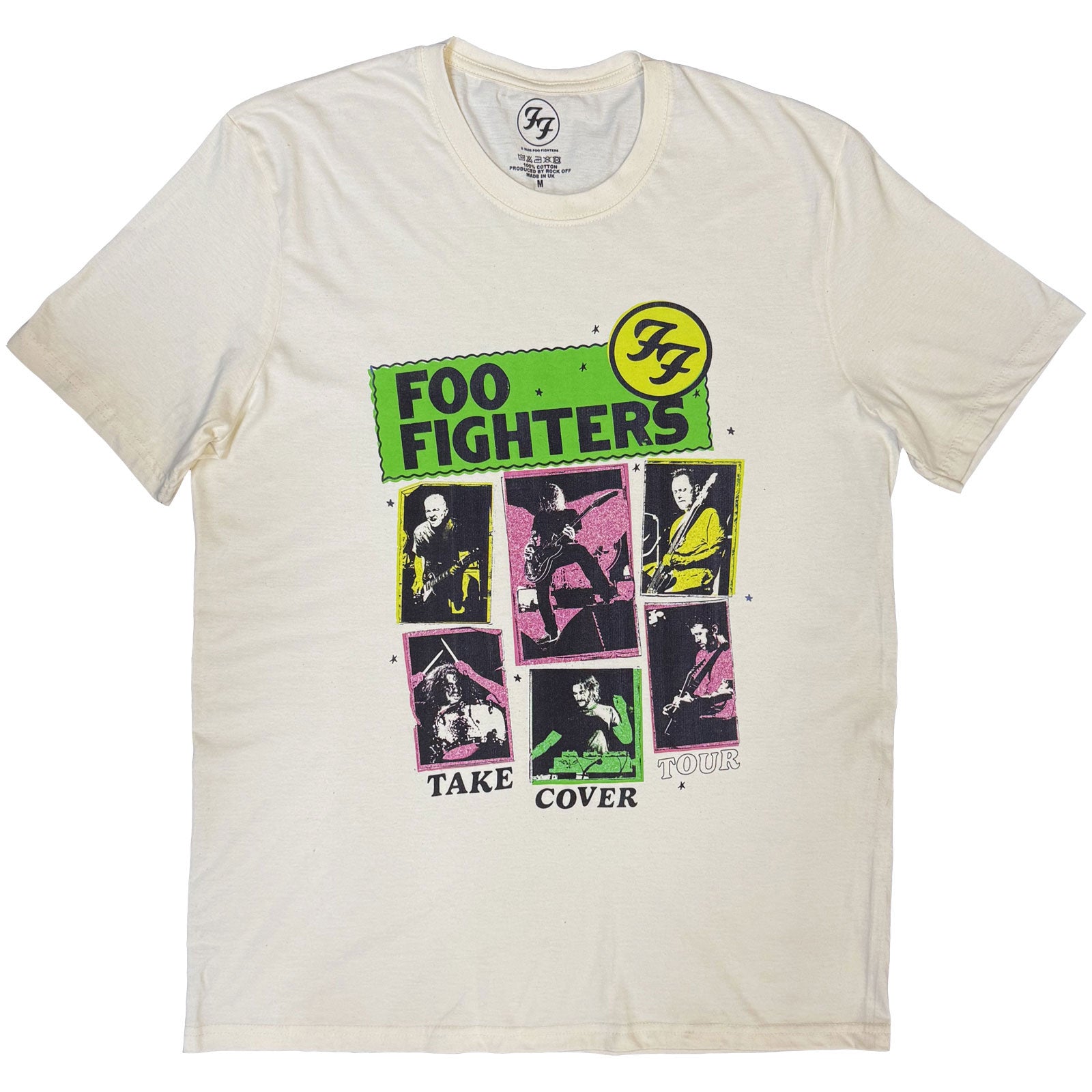 Foo Fighters Unisex T-Shirt: Take Cover Tour (Natural)