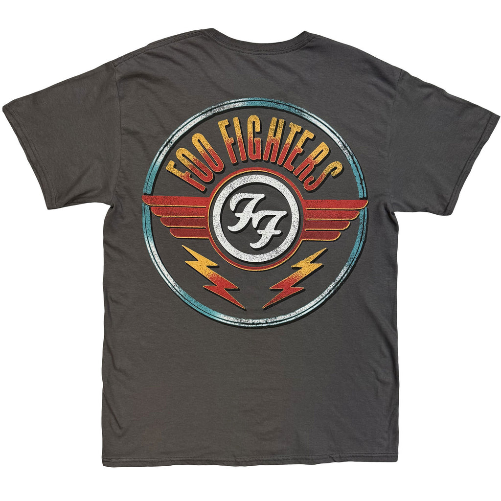 Foo Fighters Unisex T-Shirt: Wings (Charcoal Grey) (Back Print)