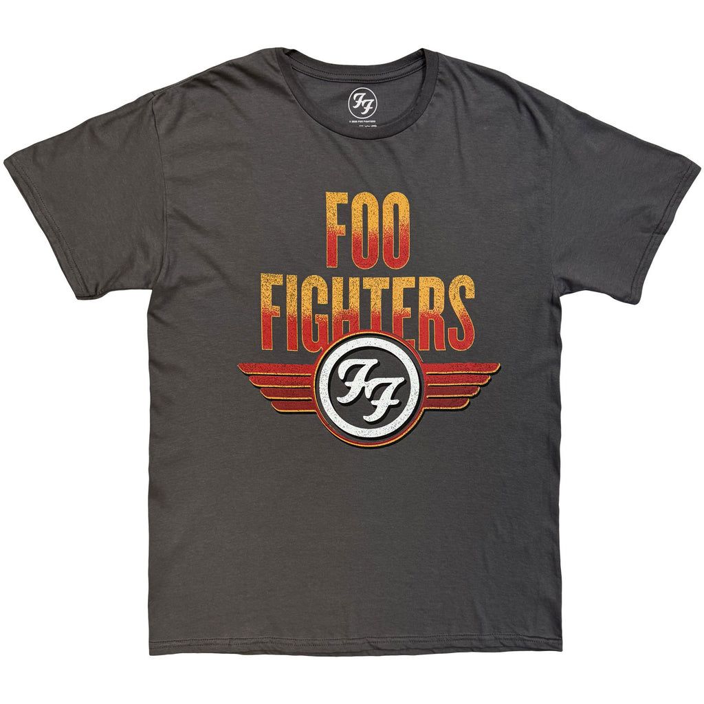 Foo Fighters Unisex T-Shirt: Wings (Charcoal Grey) (Back Print)