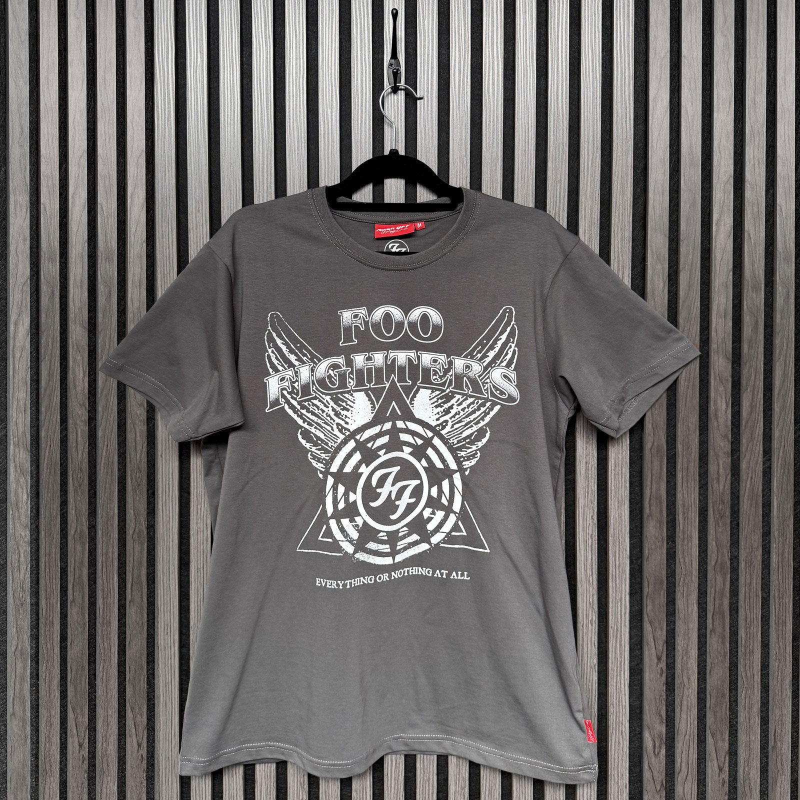 Foo Fighters Unisex Unplugged T-Shirt: EONAA Logo (Taupe)