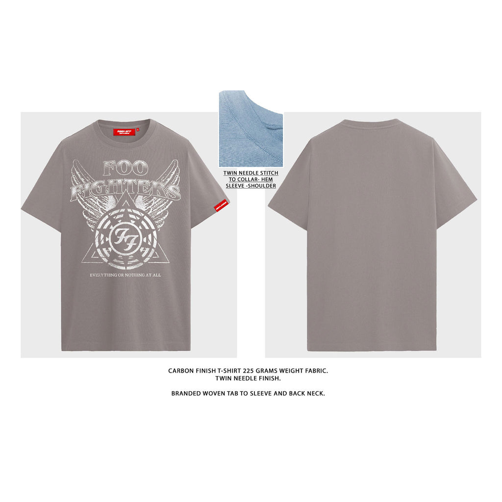 Foo Fighters Unisex Unplugged T-Shirt: EONAA Logo (Taupe)