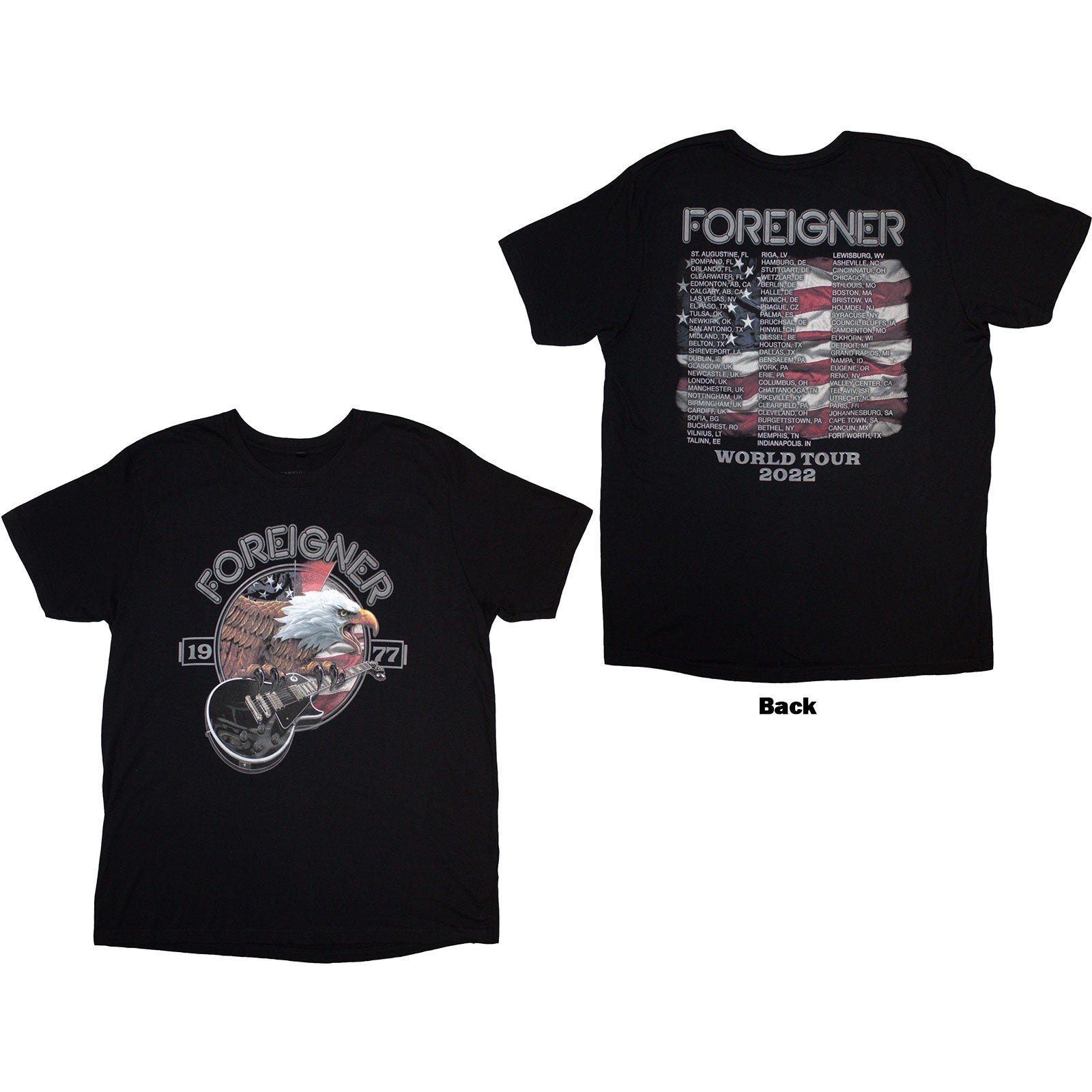 Foreigner Unisex T-Shirt: Eagle (Black)