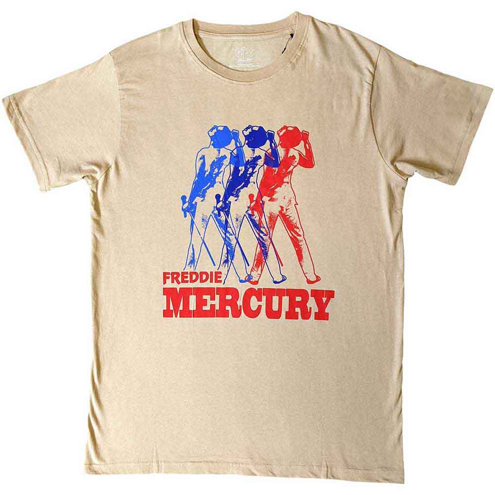 Freddie Mercury Unisex T-Shirt: Multicolour Photo (Sand)