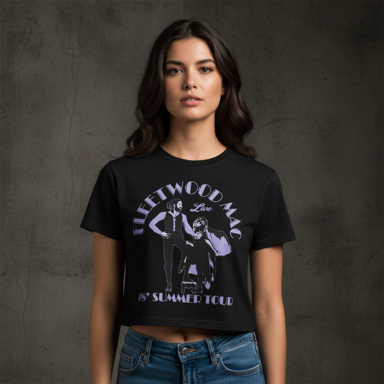 Fleetwood Mac: Summer Tour '78 Ladies Crop Top (Black)
