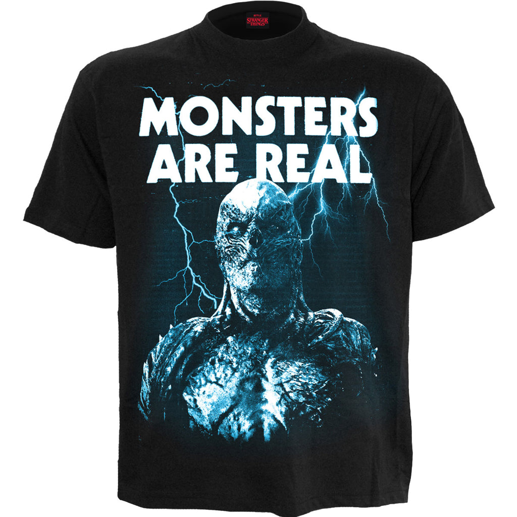 Netflix Unisex T-Shirt: Stranger Things Monsters are Real (Black)