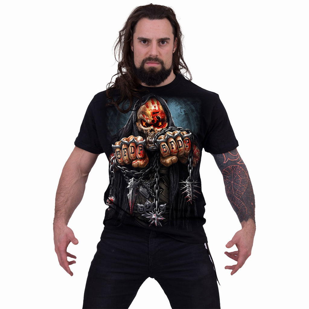 Five Finger Death Punch Unisex T-Shirt: Game Over (Black) (Back Print)