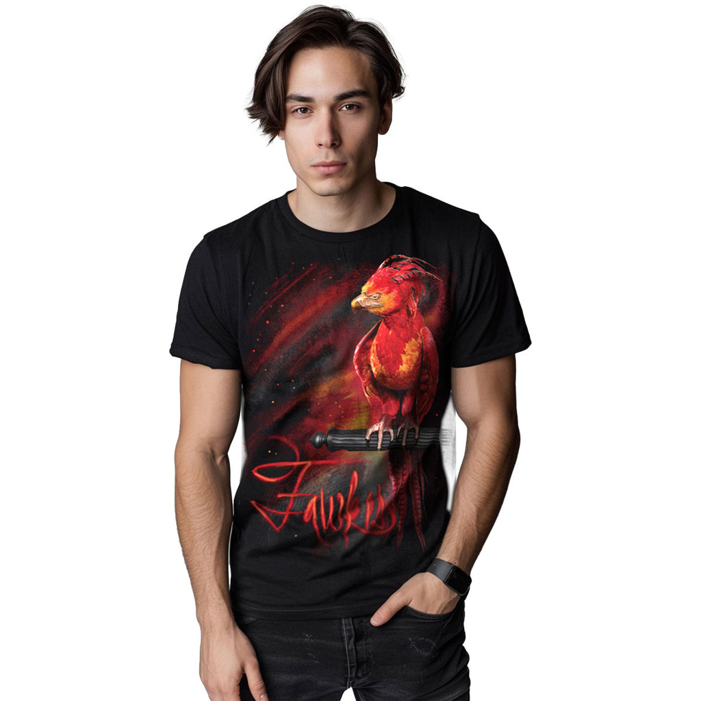 Harry Potter Unisex T-Shirt: Fawkes (Black)