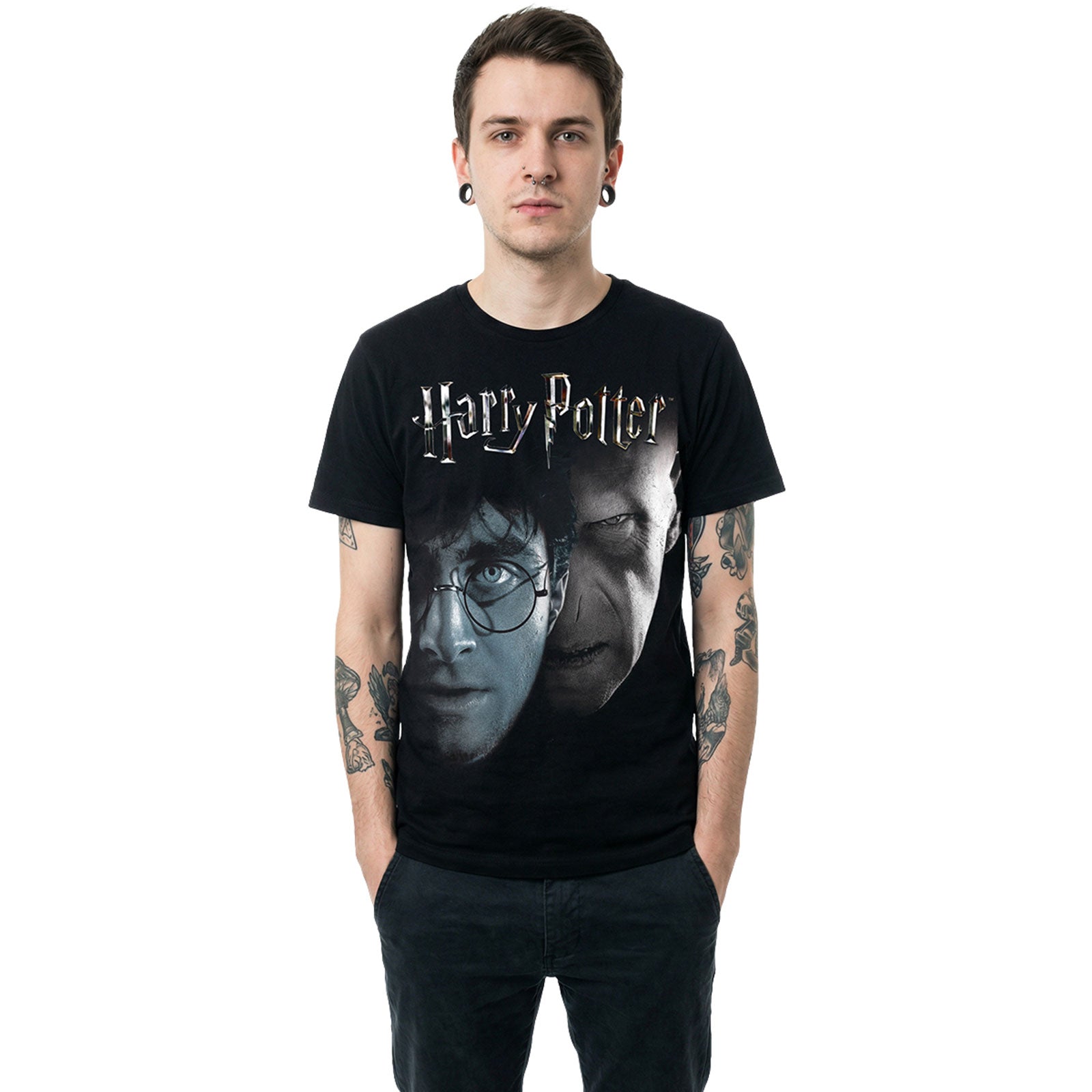 Harry Potter Unisex T-Shirt: Shadow Faces (Black)