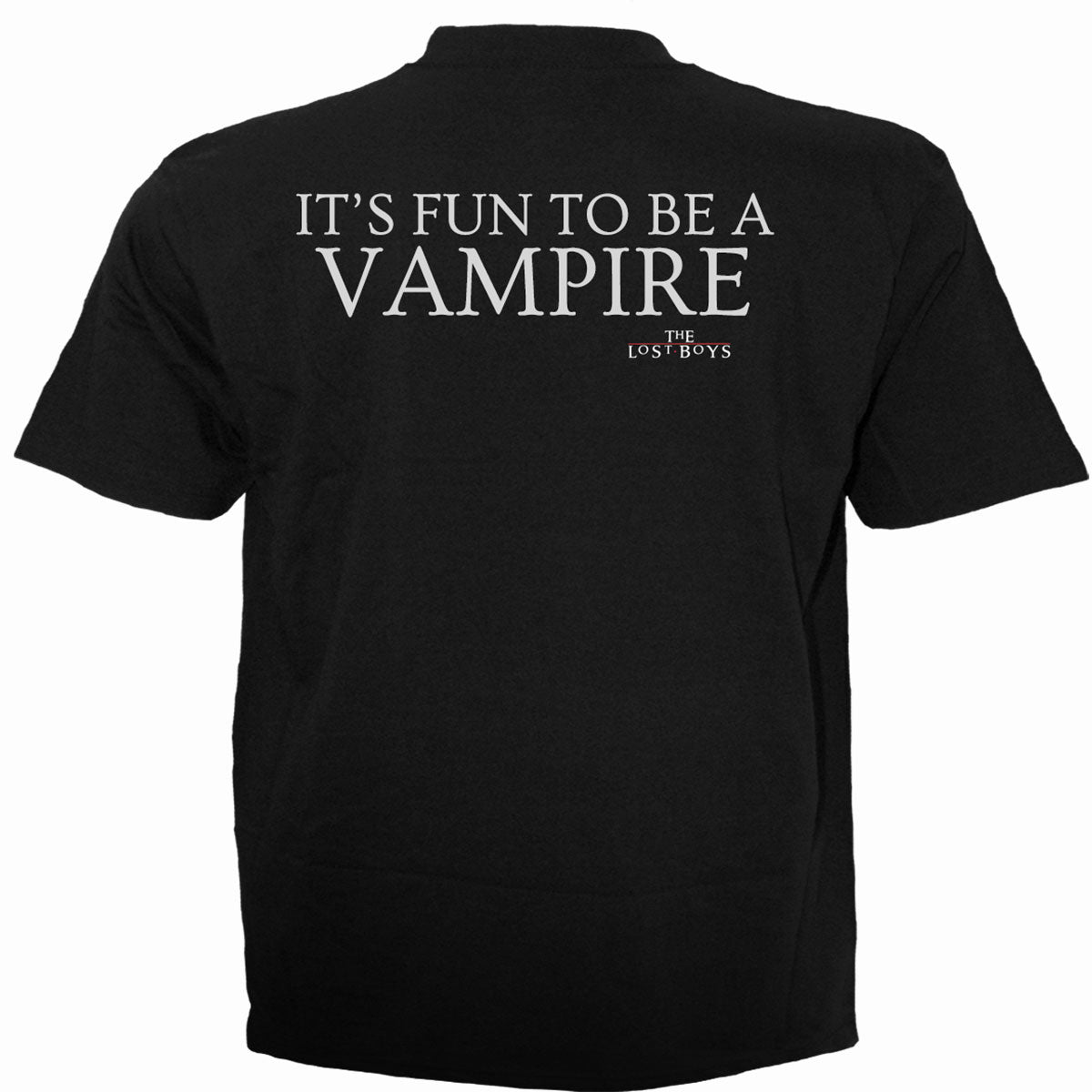 The Lost Boys Unisex T-Shirt: Never Die (Black) (Back Print)