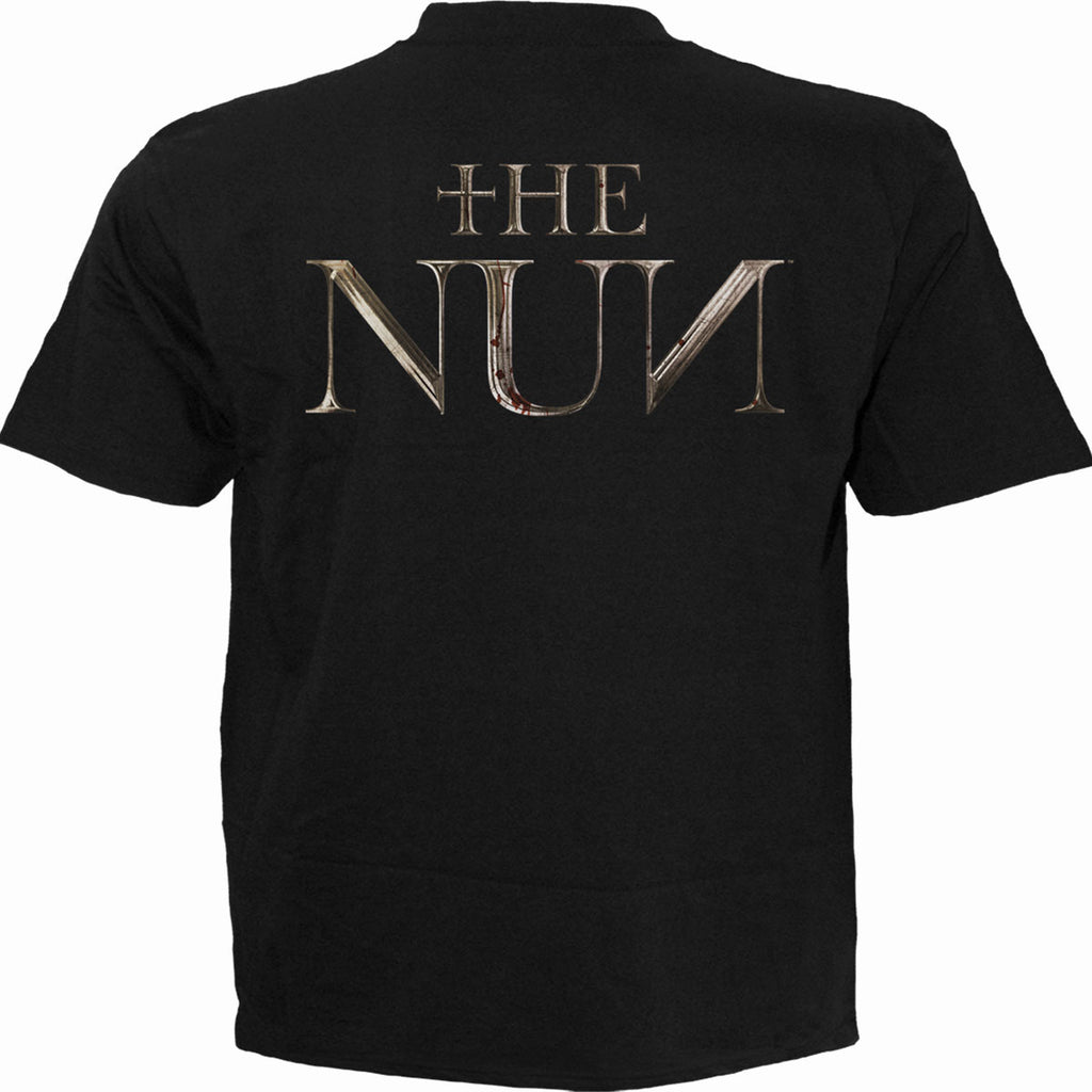 The Nun Unisex T-Shirt: Skull Illusion (Black) (Back Print)