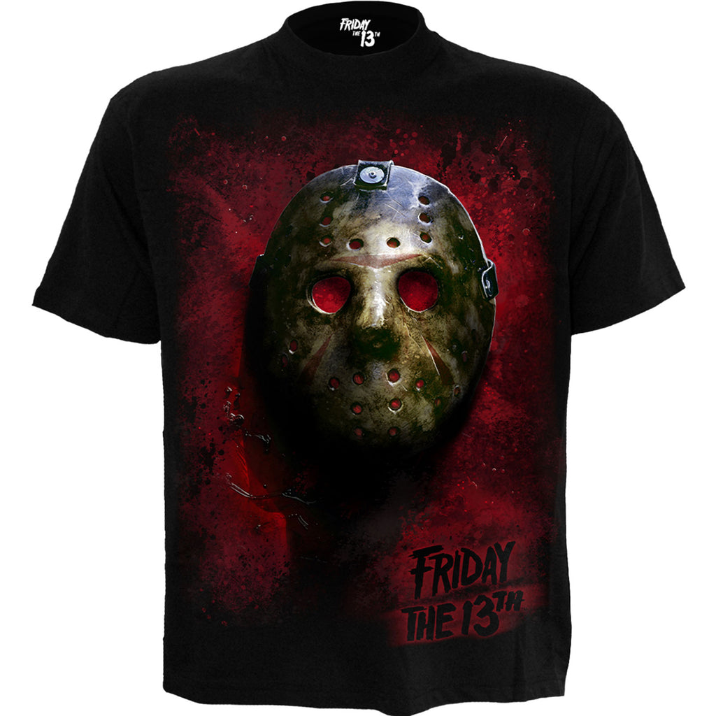 Friday the 13th Unisex T-Shirt: Blood Mask (Black)